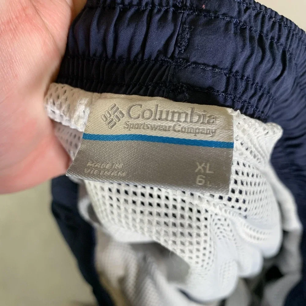 Columbia Swim Trunks Mens XL Blue PFG Omni-Shade Mesh Lined Fishing Beach Shorts